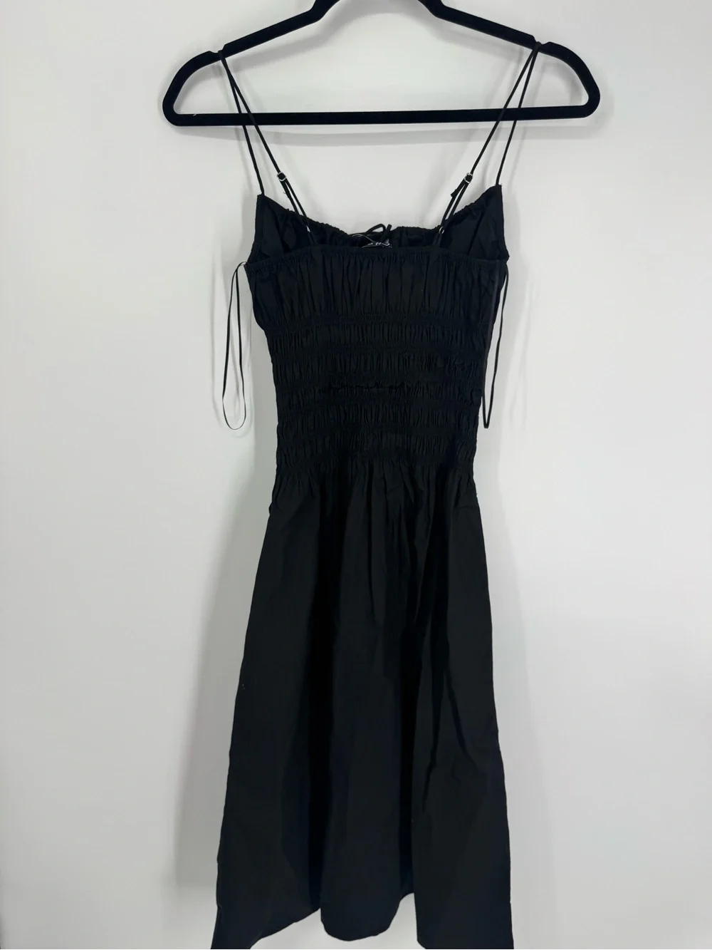 NWT J. Crew Petite Reverie Dress Cotton Poplin Black Smocked Comfy Size PXXS